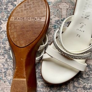 White Sandals with Rhinestones